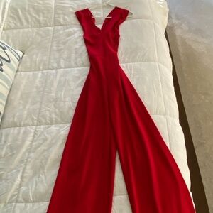 Lulu's Vibrant Red Jumpsuit